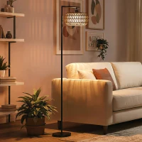 HOMCOM Boho Dimmable Floor Lamp - Black(m-2)