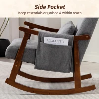 HOMCOM Wood Frame Rocking Accent Chair - Grey(m-6)