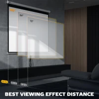 HOMCOM Ekran projektora 203 x 152 cm 100 cali 4:3/ 16:9 manualny ekran do kina domowego(m-7)