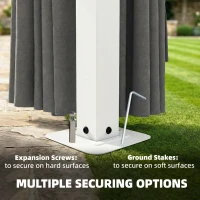 Outsunny Tuinpaviljoen ca. 4x3m waterafstotend stabiel winterbestendig met muskietennet, 4 zijwanden, ventilatie en afvoergaten(m-7)