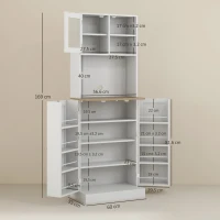 HOMCOM Two-Part Kitchen Storage Cabinet - White(m-3)