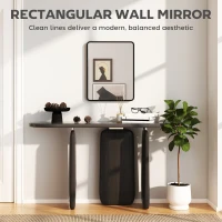HOMCOM Rectangular Wall Mirror with HD Glass - Black(m-4)