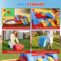 AIYAPLAY Opblaasbaar Springkussen met Blazer Glijbaan Trampoline Plonsbad Waterpistool 342x255x209 cm Blauw(m-7)