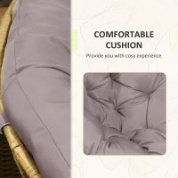 Outsunny Zestaw Bistro Balkonowy Zestaw Tarasowy, odporny na warunki atmosferyczne, zdejmowane poduszki, 85 cm x 70 cm x 82 cm, Naturalny + Jasnobrązowy(m-6)