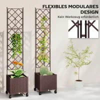 Outsunny Spalier mit Pflanzkasten Blumenkasten mit Selbstbewässerungssystem 120 x 40 x 192 cm Braun(m-7)