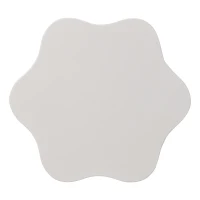 Flower-Shaped Coffee Table with 2 Shelves and Double-Tier Design, 360° Rotating Tabletop for Living Room, 75L x 67.5W x 31H cm, White(m-11)