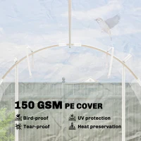 Outsunny Tunel foliowy, przechodnia szklarnia z ocynkowaną stalową ramą i pokryciem PE odpornym na promieniowanie UV, transparentna(m-5)
