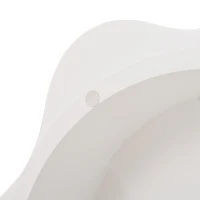 Flower-Shaped Coffee Table with 2 Shelves and Double-Tier Design, 360° Rotating Tabletop for Living Room, 75L x 67.5W x 31H cm, White(m-8)