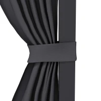 Outsunny Pergola 3,65 x 2,55 m z daszkiem i zasłonami, Szara(m-8)