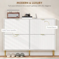 HOMCOM Elegant Four-Drawer Shoe Cabinet - White(m-4)