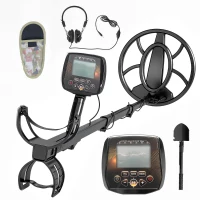 Outsunny Metal Detector for Adults, IP68 Waterproof Search Coil with LCD Display, 5 Modes Gold Detector with Carry Bag, Shovel(m-1)