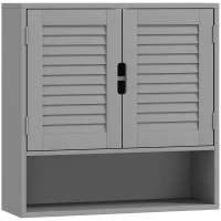 HOMCOM Bathroom Cabinet, Wall Mounted Storage Cabinet with Adjustable Shelves, 60 x 20 x 60 cm, Grey(m-1)