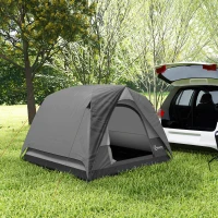 Outsunny 3-4 Person Camping Tent, Easy Set Up 3-4 Man Tent w/ Sewn-in Groundsheet, Waterproof Dome Tent w/ Mesh Windows, Grey(m-8)