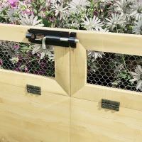 Outsunny Podwyższony Kwietnik z Trejażem, Odporny na Warunki Pogodowe, 1 Trejaż, 183 x 98,5 x 95 cm, Kolor Naturalny(m-7)