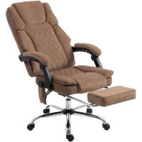 HOMCOM Office Chair with 6-Point Vibration Massage and Heat, Executive Computer Desk Chair with High Back, Reclining, Brown(m-1)