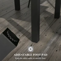 Outsunny Stolik ogrodowy Stolik zewnętrzny, odporny na warunki atmosferyczne, 162 x 80 x 75 cm, Szary(m-7)