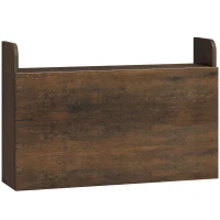 HOMCOM Wall Mounted Desk, Drop Leaf Floating Laptop Desk with Space Saving Storage Compartments for Home Office, Dark Brown(m-1)