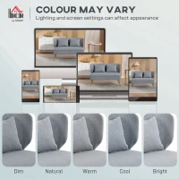 HOMCOM 2 Seater Sofa, Linen-look Fabric Small Sofa with Wing Back, Thick Seat, Metal Legs, Light Grey(m-7)