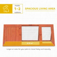PawHut Rabbit Hutch, Wooden Guinea Pig Hutch with Run and Doors, Outdoor Triangle Bunny House for Rabbits,Duck and Chicken(m-4)