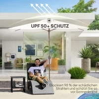 Outsunny Vervangend parasoldoek 2 x 3 m 6 baleinen UV50+ & waterdicht terrasparasol doek(m-6)