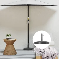 Outsunny Stojak na parasol betonowy, półokrągły, stabilny, szary(m-7)