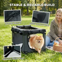PawHut Soft Dog Crate Pet Travel Crate 60 x 42 x 43 cm with Removable Pad Mesh Window Army Green(m-5)