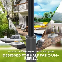 Outsunny Stojak na parasol betonowy, półokrągły, stabilny, szary(m-4)