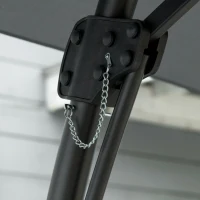 Outsunny Ombrellone a braccio con leva laterale e base a croce, Ø293 cm, Grigio scuro(m-5)