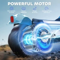 AIYAPLAY Electric Scooter for Kids Aged 6-14 Years, with Colourful Lights, Blue(m-5)