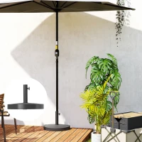 Outsunny Stojak na parasol betonowy, półokrągły, stabilny, szary(m-8)