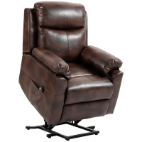 HOMCOM Faux Leather 70° Electric Riser Recliner Chair, Dark Brown(m-10)