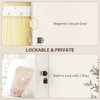 HOMCOM Jewelry Cabinet, Jewelry Storage Cabinet with Mirror, White(m-7)