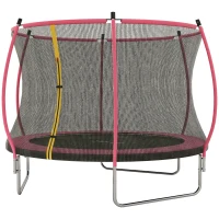 SPORTNOW 10ft Outdoor Trampoline with Enclosure Net, Spring Cover, Pink(m-11)