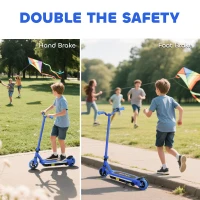 AIYAPLAY Electric Scooter for Kids 6-14 Years, with Colourful Lights, Blue(m-8)