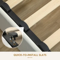 HOMCOM King Size Ottoman Bed Frame, with Front Drawer - Cream(m-7)