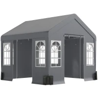 Outsunny 3 x 3 m Party Tent, Outdoor Canopy Tent Shelter with Removable Sidewalls, 4 Zipped Doors, for Parties, Wedding, Grey(m-1)