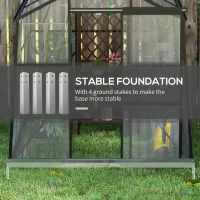 Outsunny Szklarnia Poliwęglanowa, Odporna na Warunki Pogodowe, 192 x 192 x 203 cm, Czarna(m-5)