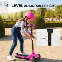 AIYAPLAY Three-Wheel Foldable Electric Scooter for Kids Aged 6-10 Years, Pink(m-6)
