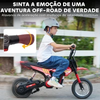AIYAPLAY Mota Elétrica para Crianças 24V com Motor 250W Velocidade de 6-16km/h Rodas de 30,5 cm para Crianças de 8-12 Anos Vermelho(m-5)