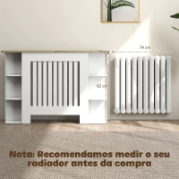HOMCOM Cobertura para Radiadores com Prateleiras Desenho Moderno de Ripas para Sala de Estar Quarto 124x19x83 cm Branco(m-4)