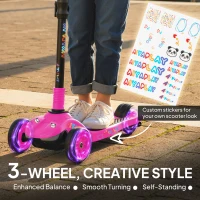 AIYAPLAY Three-Wheel Foldable Electric Scooter for Kids Aged 6-10 Years, Pink(m-4)