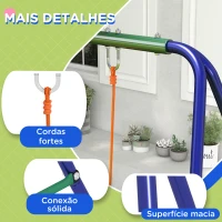 Outsunny Conjunto de Baloiço para Crianças com 2 Assentos Resistente aos Raios UV e Suporte de Metal 269x160x180 cm Multicor(m-6)