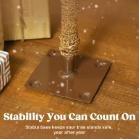 HOMCOM Set of 3 Pencil Flocked Christmas Tree, 3ft 4ft 5ft(m-7)