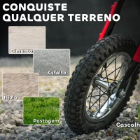 AIYAPLAY Mota Elétrica para Crianças 24V com Motor 250W Velocidade de 6-16km/h Rodas de 30,5 cm para Crianças de 8-12 Anos Vermelho(m-8)