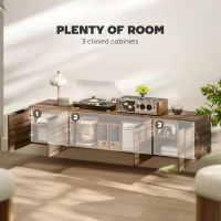 HOMCOM Floating TV Unit, 150 cm Wall Mounted TV Stand Cabinet with Shelves and Doors, Entertainment Media Console for Living Room, Bedroom, Rustic Brown(m-5)