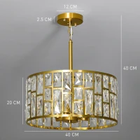 HOMCOM 72 Glass Crystallite Chandelier - Gold-Tone(m-3)