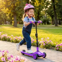 AIYAPLAY Three-Wheel Foldable Electric Scooter for Kids Aged 6-10 Years, Purple(m-2)