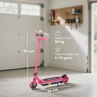 AIYAPLAY Electric Scooter for Kids 6-14 Years, with Colourful Lights, Pink(m-3)