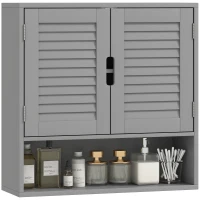 HOMCOM Bathroom Cabinet, Wall Mounted Storage Cabinet with Adjustable Shelves, 60 x 20 x 60 cm, Grey(m-10)