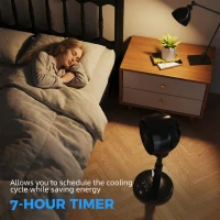 HOMCOM Air Circulator Fan Pedestal Cooling Fan with 3 Speed 3 Mode and Remote Control, 9 Inch, Black(m-7)